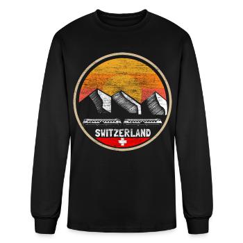 Suisse Swiss Home Gift - T-shirt à manches longues Homme - noir - Devant