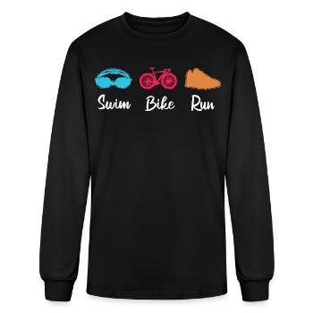 Triathlete - Men's Long Sleeve T-Shirt - black - Front
