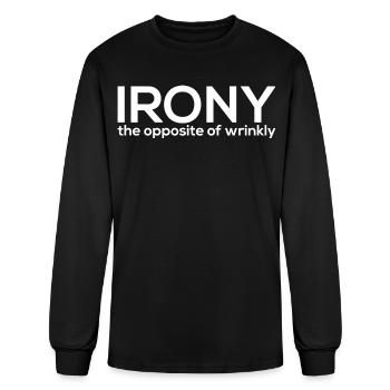 Irony The Opposite Of Wrinkly - Men's Long Sleeve T-Shirt - black - Front