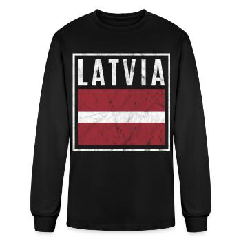 Latvia - Men's Long Sleeve T-Shirt - black - Front