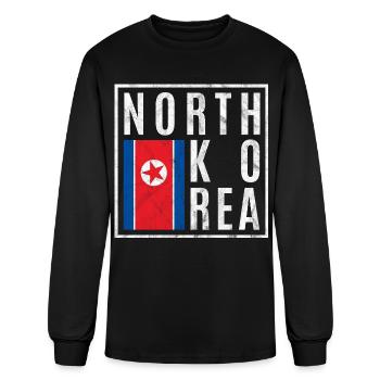 North Korea - Men's Long Sleeve T-Shirt - black - Front
