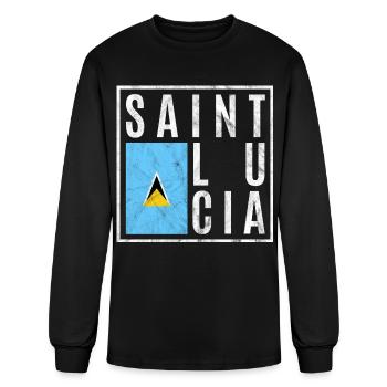 Saint Lucia - Men's Long Sleeve T-Shirt - black - Front