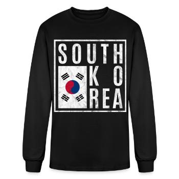South Korea - Men's Long Sleeve T-Shirt - black - Front
