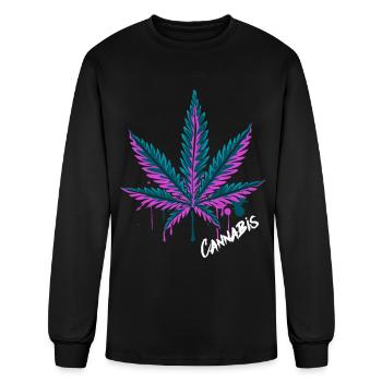 Cannabis Cannabisleaf Marijuana Good Mood - Men's Long Sleeve T-Shirt - black - Front