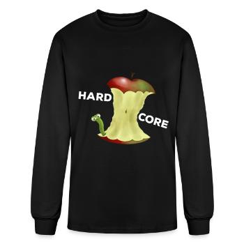 Apple core worm hard core - Men's Long Sleeve T-Shirt - black - Front