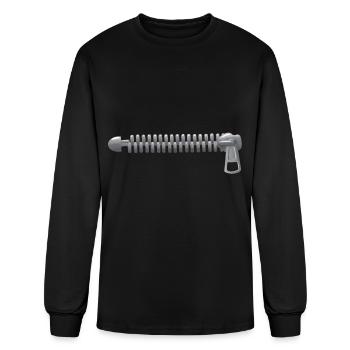 Mouth Zipper - Men's Long Sleeve T-Shirt - black - Front
