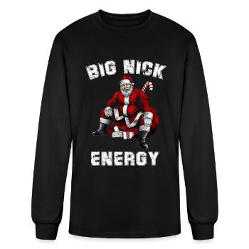 Big Nick Energy Funny Santa Christmas - Men's Long Sleeve T-Shirt - black - Front