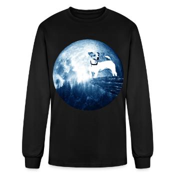 Jack Russell Terrier Dog Moon Dog Mom Dad - Men's Long Sleeve T-Shirt - black - Front