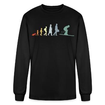 Evolution Of A Skier - Men's Long Sleeve T-Shirt - black - Front