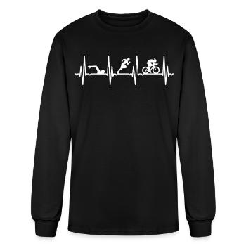 Triathlete Heartbeat - Men's Long Sleeve T-Shirt - black - Front