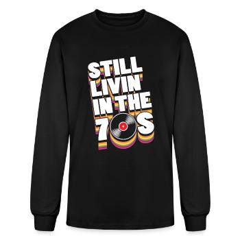 70s - Men's Long Sleeve T-Shirt - black - Front