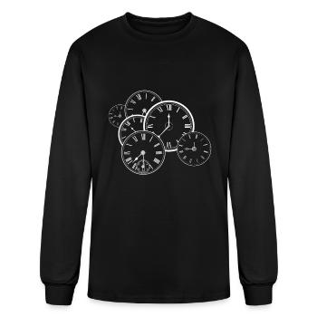 Time Travel - Men's Long Sleeve T-Shirt - black - Front