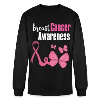 Breast Cancer Awareness - Men's Long Sleeve T-Shirt - black - Front
