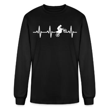 Motocross Lover Cardiogram - Men's Long Sleeve T-Shirt - black - Front
