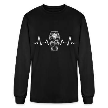 Funeral cemetery gardener Cardiogram cemetery - Men's Long Sleeve T-Shirt - black - Front