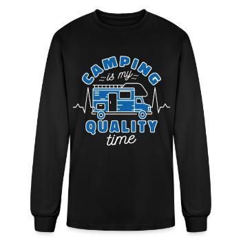 RV-Pilot Camping-Camper Cardiogram RV Motorhome - Men's Long Sleeve T-Shirt - black - Front