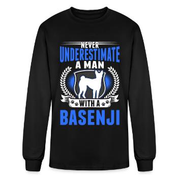 Basenji Man - Men's Long Sleeve T-Shirt - black - Front