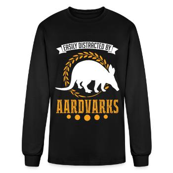 Easily Distracted By Aardvarks Aardvark - Men's Long Sleeve T-Shirt - black - Front