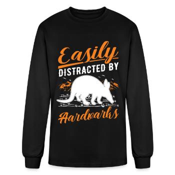 Easily Distracted By Aardvarks Aardvark - Men's Long Sleeve T-Shirt - black - Front
