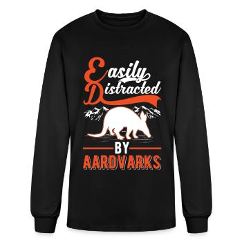 Easily Distracted By Aardvarks Aardvark - Men's Long Sleeve T-Shirt - black - Front