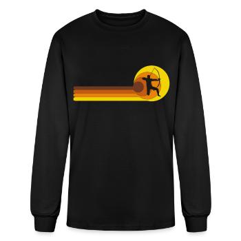 Archer Arrow and bow sports 70s Years Vintage - Men's Long Sleeve T-Shirt - black - Front