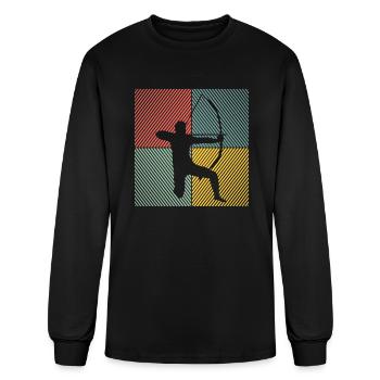 Archer Arrow and bow sports Vintage Archery - Men's Long Sleeve T-Shirt - black - Front