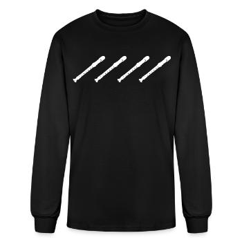 Retro Flutes - Men's Long Sleeve T-Shirt - black - Front
