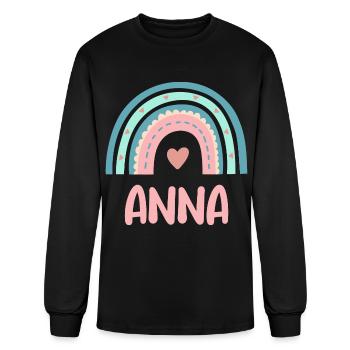 Anna Name Rainbow Baby - Men's Long Sleeve T-Shirt - black - Front