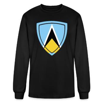 Saint Lucia Badge - Men's Long Sleeve T-Shirt - black - Front