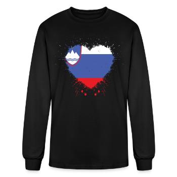 Slovenia And Proud - SLOVENIA HEART FLAG - Men's Long Sleeve T-Shirt - black - Front
