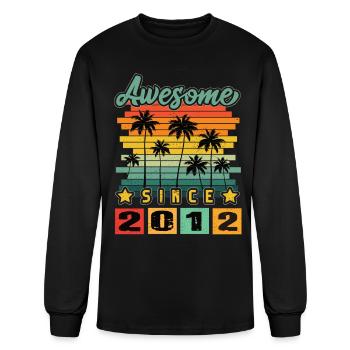Awesome Since 2012 - Men's Long Sleeve T-Shirt - black - Front