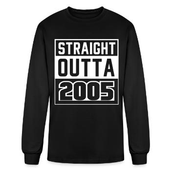 Straight Outta 2005 Birthday 2005 Born 2005 - Men's Long Sleeve T-Shirt - black - Front