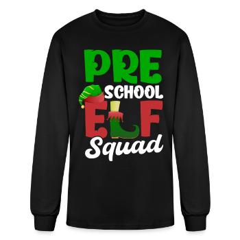 Preschool Christmas Eleven Squad - Men's Long Sleeve T-Shirt - black - Front