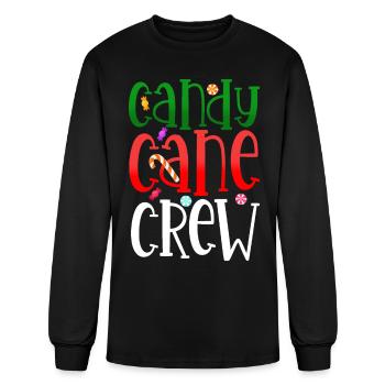 Candy Cane Crew - T-shirt à manches longues Homme - noir - Devant