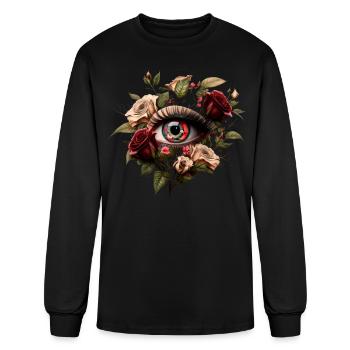 Red rose - Men's Long Sleeve T-Shirt - black - Front
