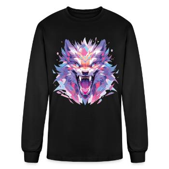 Wolf Wolfskopf Wolves Forest Dwellers Animals - Men's Long Sleeve T-Shirt - black - Front
