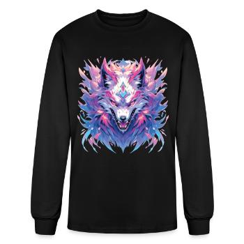 Wolf Wolfskopf Wolves Forest Dwellers Animals - Men's Long Sleeve T-Shirt - black - Front