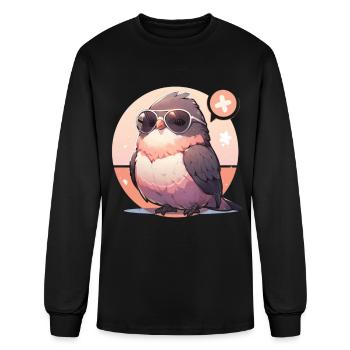 Oiseaux Oiseaux Drôles d’animaux Créatures forestières Animal - T-shirt à manches longues Homme - noir - Devant