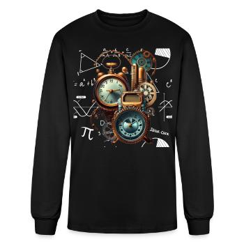 Calculator t-shirt, calculate your time - Men's Long Sleeve T-Shirt - black - Front