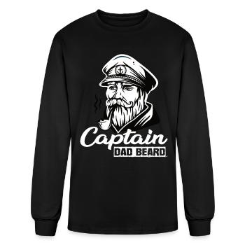 Captain Dad Beard Captain Boot Sailing Sailing - Men's Long Sleeve T-Shirt - black - Front