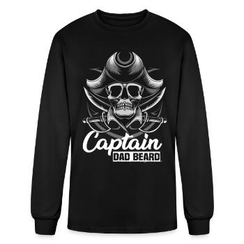 Captain Dad Beard Captain Boot Sailing Sailing - Men's Long Sleeve T-Shirt - black - Front