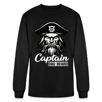 Captain Dad Beard Captain Boot Sailing Sailing - Men's Long Sleeve T-Shirt - black - Front