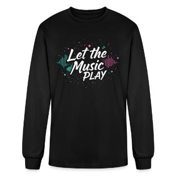 Techno Let The Music Play Techno Techno Music - Men's Long Sleeve T-Shirt - black - Front
