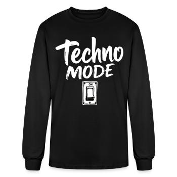 Techno Mode On Techno Techno Music Techno - Men's Long Sleeve T-Shirt - black - Front