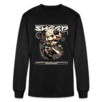 Aries Sheep Future Farm Animal Ram Robot Wool - Men's Long Sleeve T-Shirt - black - Front