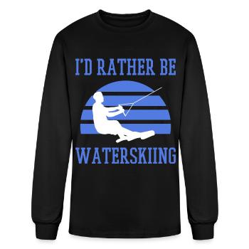 Water Ski Id Rather Be Water Skiing - Men's Long Sleeve T-Shirt - black - Front