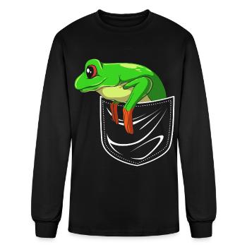Cute Red Eyed Tree Frog Rainforest Frogs - Men's Long Sleeve T-Shirt - black - Front