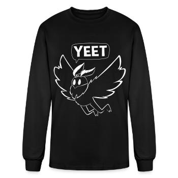 Mothman Yeet Cryptid Lover Funny Mothman - Men's Long Sleeve T-Shirt - black - Front