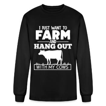Cow Farm Farm Gift - Men's Long Sleeve T-Shirt - black - Front