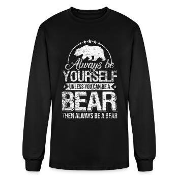 bear brown bear forest dweller gift animal forest - Men's Long Sleeve T-Shirt - black - Front
